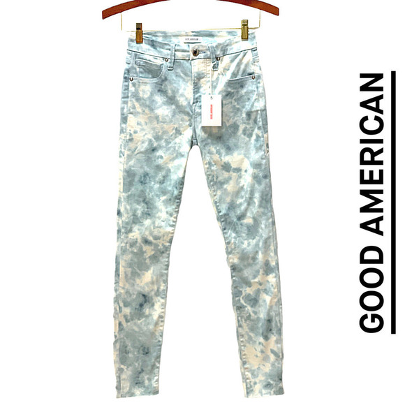 Good American Seriously Stretchy Good Legs Tie-Dye Skinny Jeans NWT Size 4 / 27 - Picture 1 of 9